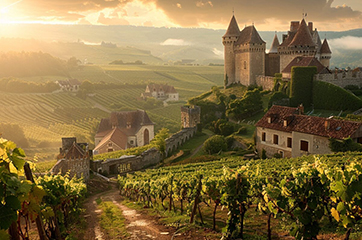 Photo en plan large de Lavardens et son chateau : village du Gers